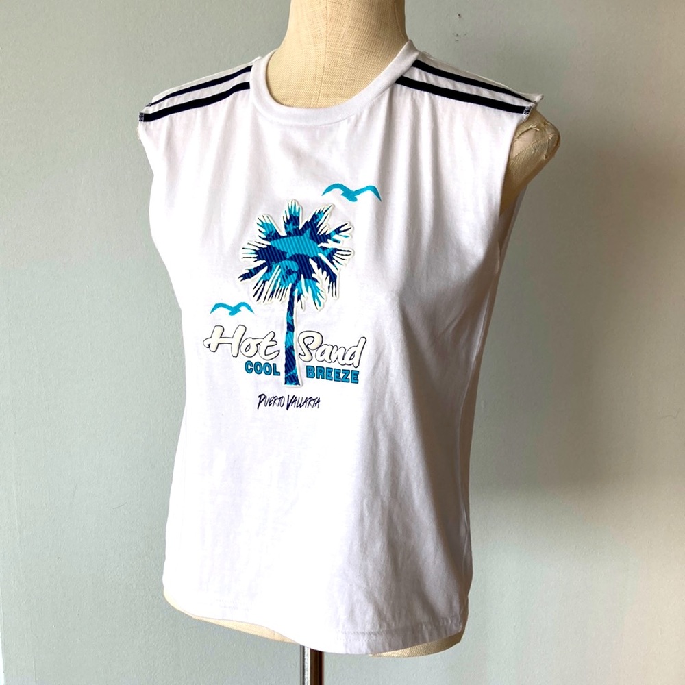 Sleeveless Puerto Vallarta textured top